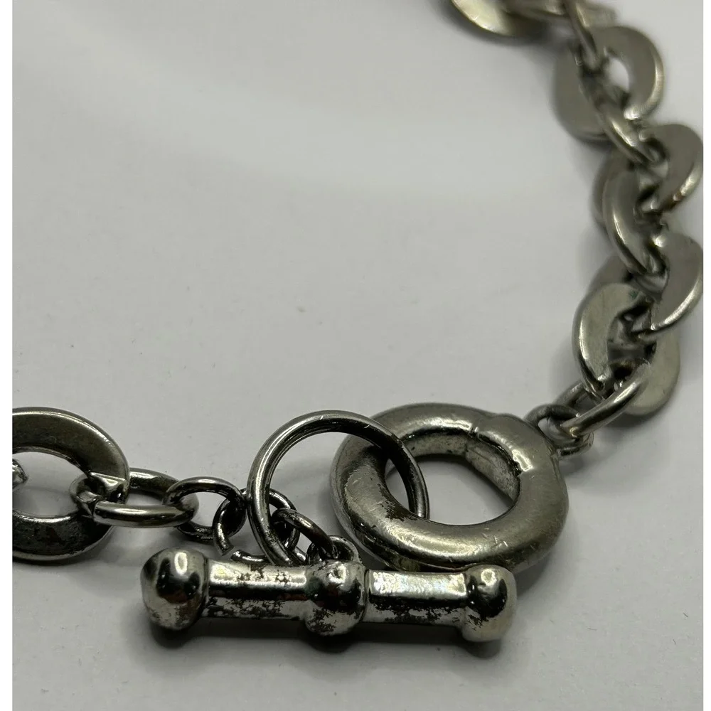 Men's Chunky Chain‎ Necklace Silver Tone Toggle Clasp Statement Industrial 17